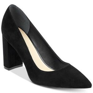 Marc Fisher Classic Black Suede Block Heel Pump